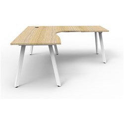 Rapidline Eternity Corner Worskstation 1800/1800W x 750D x 730mmH Oak/White