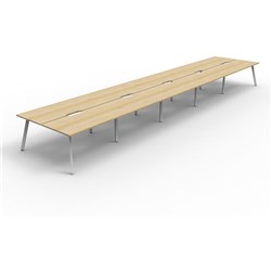 Rapidline Eternity Workstation Double Sided 10 Person 7500Wx1530Dx730mmH Oak/White