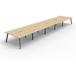 Rapidline Eternity Workstation Double Sided 10 Person 9000Wx1530Dx730mmH Oak/Black