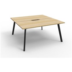 Rapidline Eternity Workstation Dpouble Sided 2 Person 1200Wx1530Dx730mmH Oak/Black