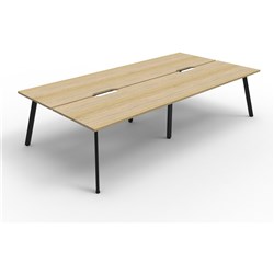 Rapidline Eternity Workstation Double Sided 4 Person 3000Wx1530Dx730mmH Oak/Black