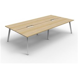 Rapidline Eternity Workstation Double Sided 4 Person 3000Wx1530Dx730mmH Oak/White