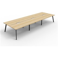 Rapidline Eternity Workstation Double Sided 6 Person 4500Wx1530Dx730mmH Oak/Black
