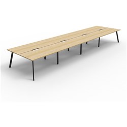 Rapidline Eternity Workstation Double Sided 8 Person 6000Wx1530Dx730mmH Oak/Black