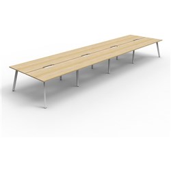 Rapidline Eternity Workstation Double Sided 8 Person 7200Wx1530Dx730mmH Oak/White