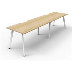 Rapidline Eternity Workstation Single Sided 2 Person 2400Wx750Dx730mmH Oak/White