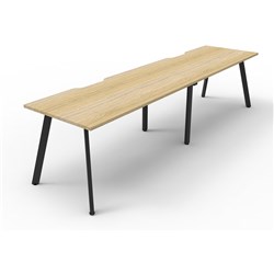Rapidline Eternity Workstation Single Sided 2 Person 3000Wx750Dx730mmH Oak/Black