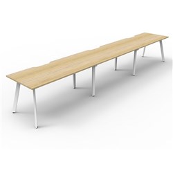Rapidline Eternity Workstation Single Sided 3 Person 4500Wx750Dx730mmH Oak/White