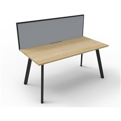 Rapidline Eternity Workstation Single Sided With Screen 1500Wx780Dx1200mmH Oak/Black
