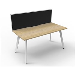 Rapidline Eternity Workstation Single Sided With Screen 1500Wx780Dx1200mmH Oak/White