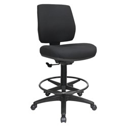 Buro Roma Drafting Chair With Black Shiny PC Footring No Arms Mid Back