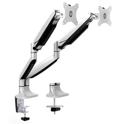 Ergovida Gas Spring Dual Monitor Arm Silver