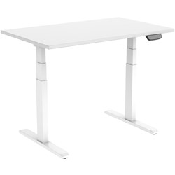 Ergovida Sit-Stand Desk Straight Electric White Frame White 1500x750mm Top