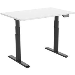Ergovida Sit-Stand Desk Straight Electric Black Frame White 1800x750mm Top