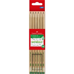 Faber Castell Graphite Pencil Naturals 2B Pack of 6