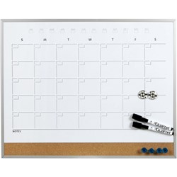 Quartet 3-In-1 Combo Calendar Planner 406 x 508mm White/Silver