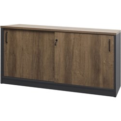 OM Premier Storage Buffet 1500W x 450D x 720mmH Regal Walnut and Charcoal