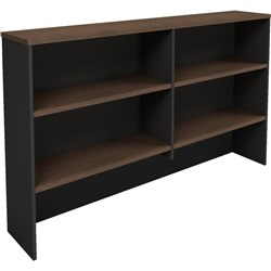 OM Premiere Overhead Hutch 1800W x 325D x 1080mmH Regal Walnut and Charcoal