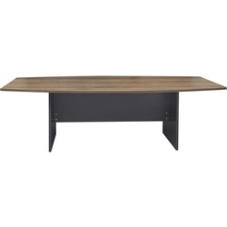 OM Premiere Boardroom Table 2400W x 1200D x 720mmH Regal Walnut and Charcoal