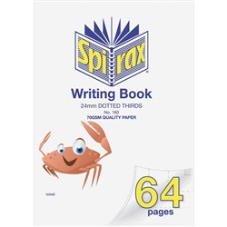 Spirax P160 Writing Book Poly Cover 335 x 240mm 64 page 24mm Dotted Thirds