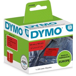 Dymo 2133399 LabelWriter Shipping Labels 54x101mm Red Pack of 220