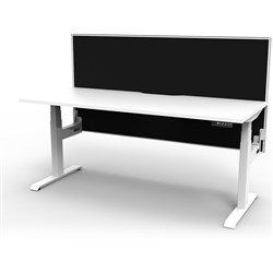 Rapidline Boost+ Single Sided Workstation + Screen 1500W x 750D x 1330mmH White/Black