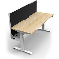 Rapidline Boost+ Single Sided Workstation + Screen + Tray 1200Wx750Dx1330mmH Oak