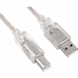 Astrotek USB 2.0 Printer Cable Type A Male ToType B Male 5 Metre Transparent
