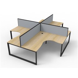 Rapidline Deluxe Infinity Corn Workstation Loop Leg + Screen 3600/3000mmW Oak/Black
