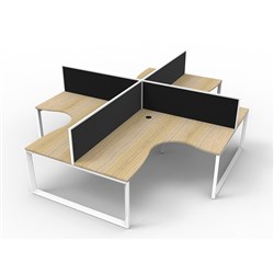 Rapidline Deluxe Infinity Corner Workstation Loop Leg + Screen 3600/300mmW Oak/White
