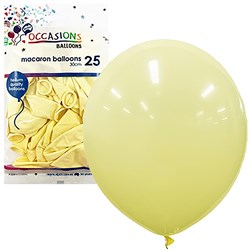 Alpen Occasions Balloons 30cm Macaron Pastel Lemon Pack of 25