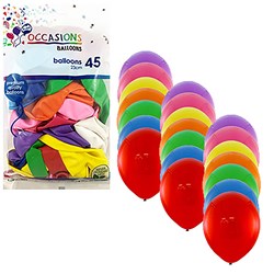 Alpen Occasions Balloons 23cm Assorted Colours Pack of 45