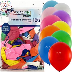 Alpen Occasions Balloons 30cm Assorted Colours Pack of 100