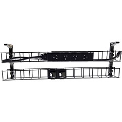 Rapidline Dual Tier Cable Basket Kit 1250mm 4GPO+2Data + 2m Interconnecting Lead Blk