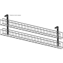 Rapidline Dual Tier Cable Basket Kit 1250mm 4GPO+3Data + 2m Interconnecting Lead Blk