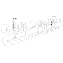 Rapidline Dual Tier Cable Basket Kit 1550mm 4GPO + 4Data 2.5m Interconnecting Lead Wht