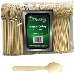 Writer Breakroom Eco Wooden Cutlery Teaspoon 140mm Pack of 100