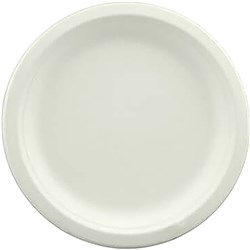 Writer Breakroom Earth Eco Heavy Duty Sugarcane Round Plate 180mm White Pack 25