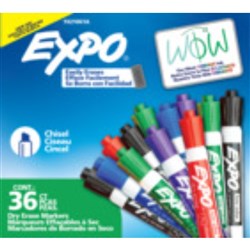 Expo Dry Erase Whiteboard Marker Chisel Tip Assorted Box of 36