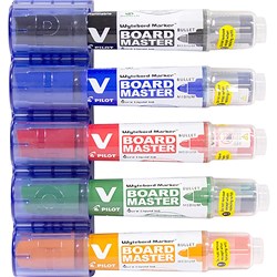 Pilot Begreen V Board Master Whiteboard Marker Bullet Tip 5 Asst Colours + Holder