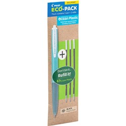 Pilot Eco Pack Super Grip G Retractable Ballpoint Ocean Plastic Pen+Refill 0.7mm