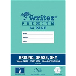 Writer Premium Story Book 64pg Ground Grass Sky 18mm Dotted Thirds Milk Bottle