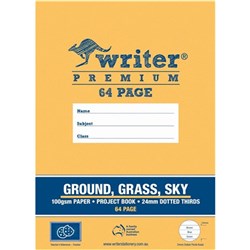 Writer Premium Project Book 64pg Ground Grass Sky plain 24mm Dotted Thirds Crackers