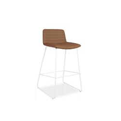 Rapidline Pixel Bar Stool 730mmH White Frame And  Amber PU Leather Seat