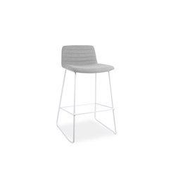 Rapidline Pixel Bar Stool 730mmH White Frame and Light Grey Fabric Seat