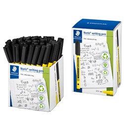 Staedtler Noris 307 Writing Pen Fine 0.6mm Black Cardboard  Cup Of 50
