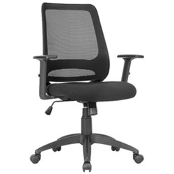 Trent Boardroom Chair Nylon Base With Arms Black Fabric Seat Mesh Back