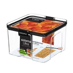 Sistema Ultra Square Tritan Plastic Food Container 1.4 Lit Clear