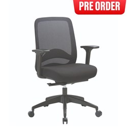 Buro Vela Mid Back Office Chair Black Mesh Back and Fabric