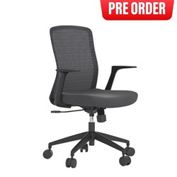 Buro Mondo Fleet Office Chair With Arms Black Mesh Back and Fabric Seat